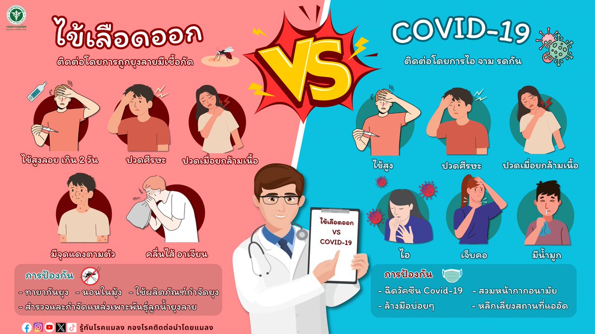 โรคไข้เลือดออก VS โควิด19 (Covid-19) เหมือนหรือแตกต่างกันอย่างไร #ไข้เลือดออก #โควิด19 #โรคระบาด #ยุงลาย #covid19 #รู้ทันโรคแมลง #กรมควบคุมโรค