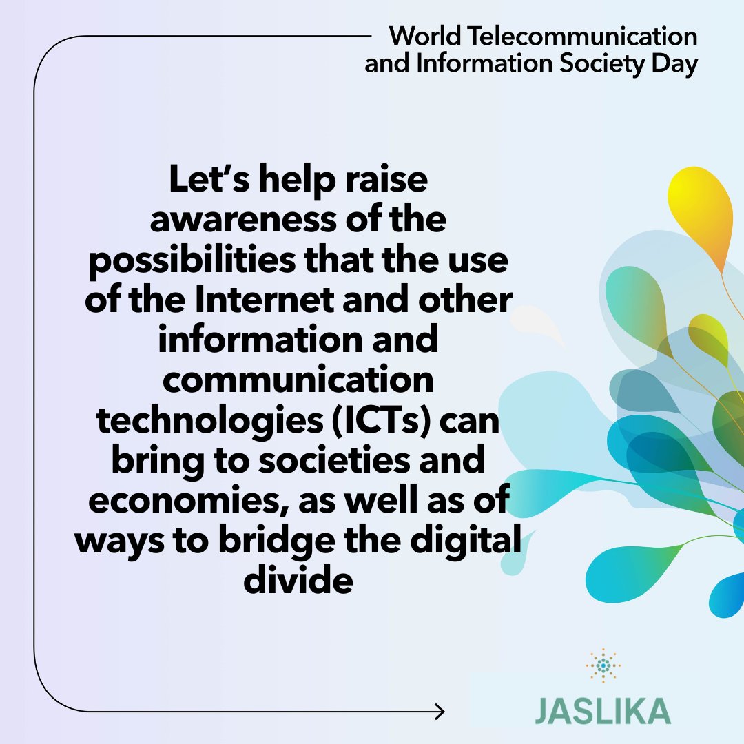 On World Telecommunication and Information Society Day, we celebrate the power of communication tools to change lives for the better. #WTISD #InnovateForProsperity #jaslika #education #learningcircles #intergen