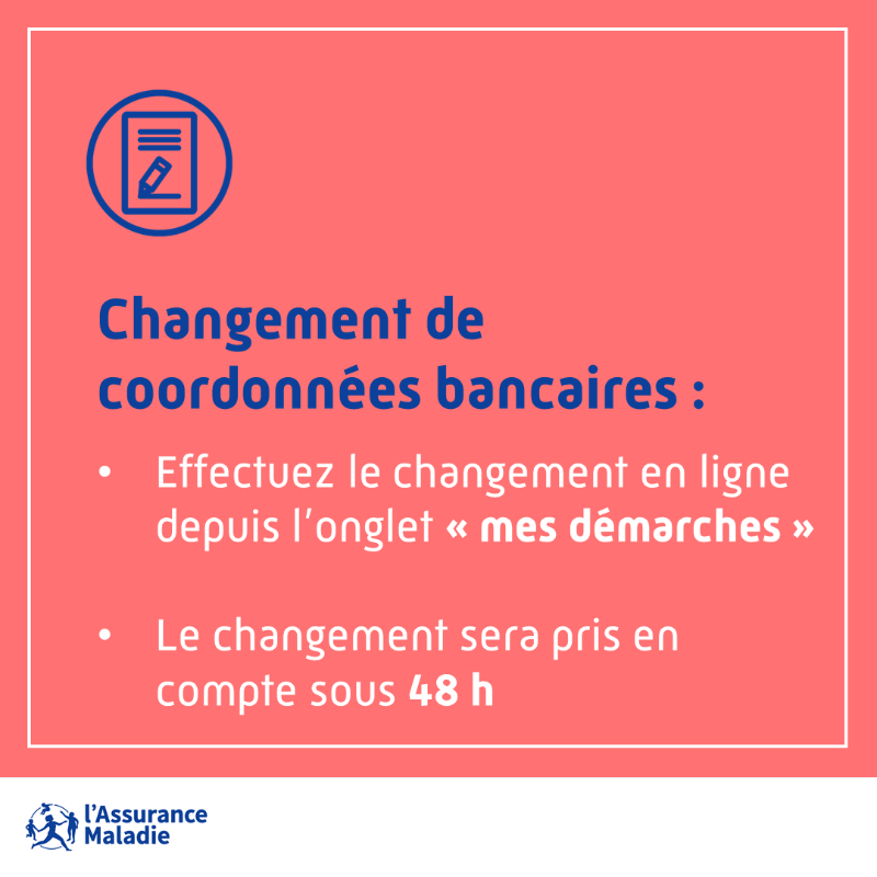 Assur_Maladie's tweet photo. #CompteAmeli | Si vos coordonnées bancaires changent, pensez à l'indiquer sur votre compte ameli. Vous éviterez tout problème de remboursement !  

✅Pour cette démarche, vous aurez besoin de votre RIB, du N° de série de votre #carteVitale ainsi que d’un accès à votre messagerie.
