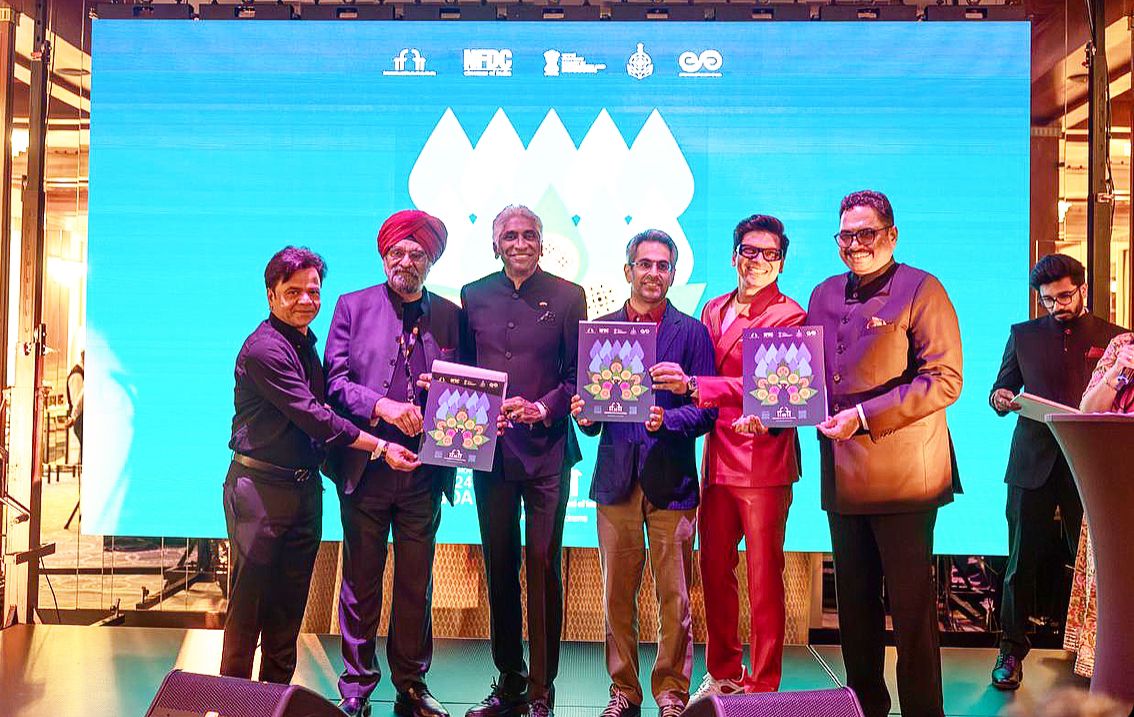 The official poster of the 55th International Film Festival of India (IFFI), which is to be held in Goa, unveiled at 77th Cannes Film Festival in the presence of Secretary @MIB_India, Sanjay Jaju and other dignitaries #IndiaAtCannes #Cannes2024 #IFFI
