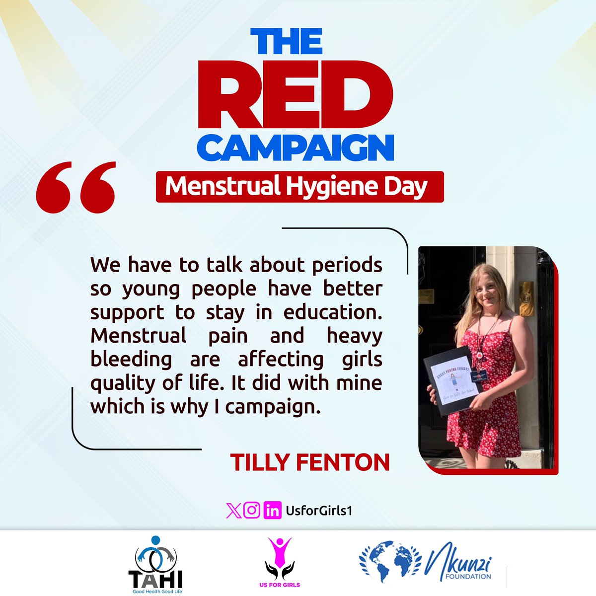 We have to talk about periods so young people have better support to stay in school. #RedCampaign #PeriodFriendlyworld #MHDay2024