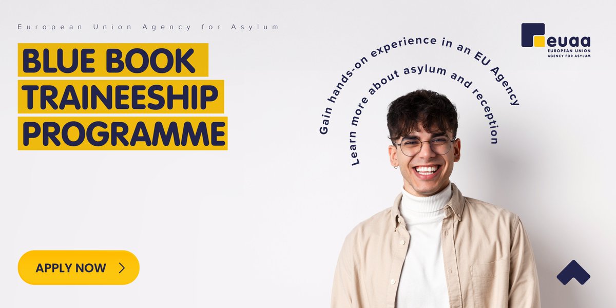 Calling all #Bluebook Traineeship Candidates!

If you are looking for hands-on experience at an 🇪🇺Agency to develop your skills & acquire knowledge about EU policies & procedures.

➡️ Choose the #EUAA! We have 10 open traineeship positions to work in different fields!

#EUcareers