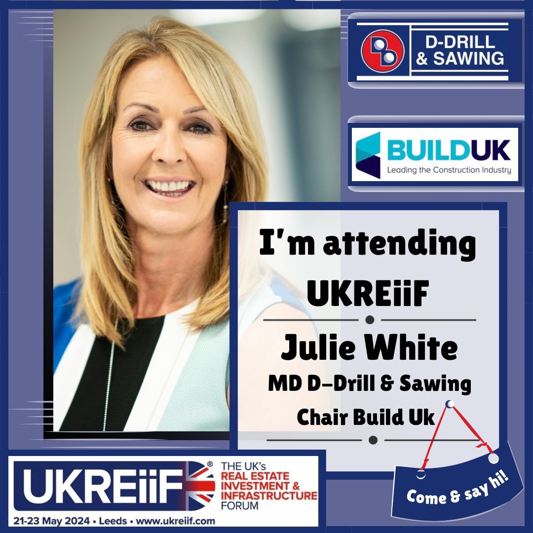 Who’s going to @UKREiiF next week, 21st – 23rd May 2024. I will be in attendance representing both @DDrillGroup & as Chair of @BuildUK & would love to meet YOU! See you there #UKREiiF
