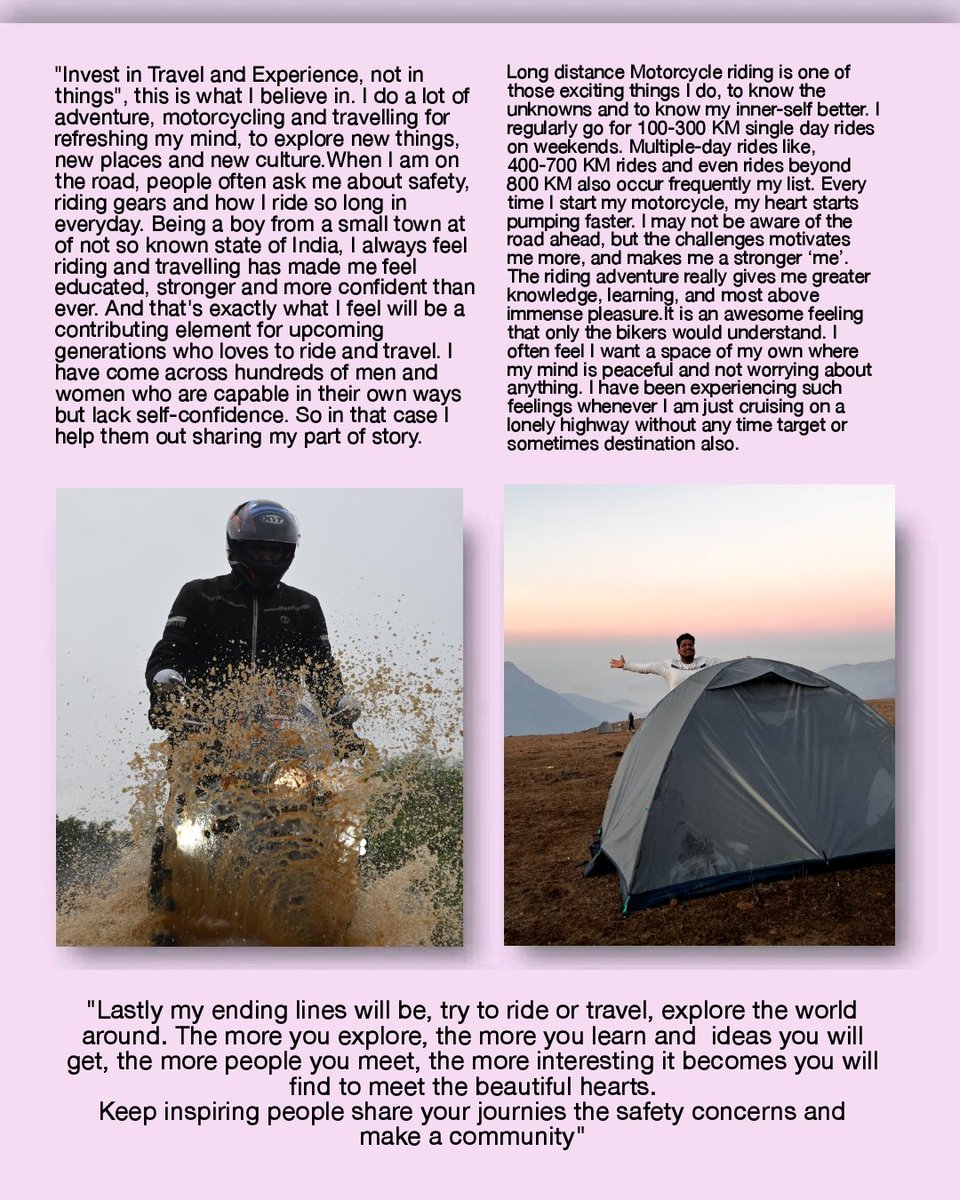 Penned down 🖊️ my motorcycling story 🏍️ How this beautiful journey started!! Exploring India 🇮🇳 23 States and more counting...
#bikelife #mountains #story #motorcycle #magazine