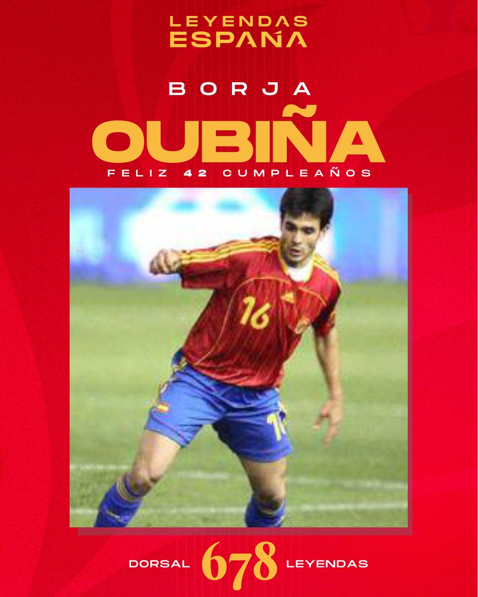 😙💨🎂Borja Oubiña 𝗖𝗨𝗠𝗣𝗟𝗘 HOY 42 ¡Felicidades! ✔️Se estrenó como internacional de la @sefutbol en el año 2006 en un partido frente a Liechtenstein. Otro encuentro frente a Rumanía completan sus 2 internacionalidades con la Selección. #SomosEspaña 🇪🇸