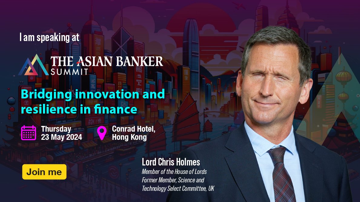 Ahead of his keynote at #TheAsianBankerSummit in #HongKong in May 2024, Holmes, known as Lord Holmes in the @UKHouseofLords, discussed his expansive legislative agenda and vision for the future of finance. 
Read More: bit.ly/3JFRDFZ 
#theasianbanker #tabglobal