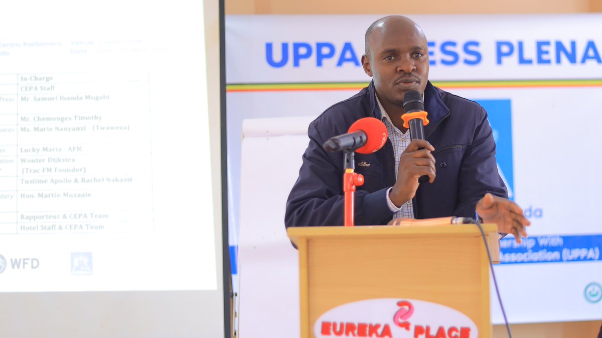 Timothy @ChemongesTim , Associate Director at @centre4policy welcomed the revival of the Press Plenary as it comes at the time Uganda is experiencing a shrinking civic space which calls for discussions on how the Uganda Parliamentary Press Association can overcome the shrinking