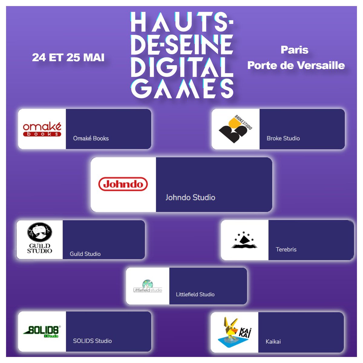 J-7 avant les @DigitalGames92 à @Paris Porte de Versailles ! 🕹️🎮👾

Au plaisir de revoir les studio indés que je connais, et d'en rencontrer de nouveaux, et surtout de VOUS rencontrer vous les joueurs proches de Paris ☺️

#studioindé #hautsdeseine #salon #jeuvideo #jv #gaming