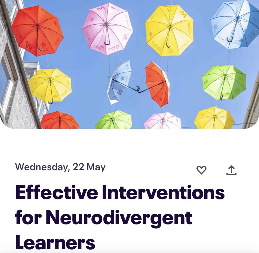 Wednesday Weekly Webinars for Education Professionals May 15th 3.45pm-4.45pm+optional 30 minute Q&A Wednesday MAY 22nd £25: book via: eventbrite.co.uk/e/effective-in… @ASMATBham @_bdmat @WashwoodMAT @TEAM__together @OrmistonAcads @BedsSchTrust @_TSLT @ChilternLT @StAlbansDMAT