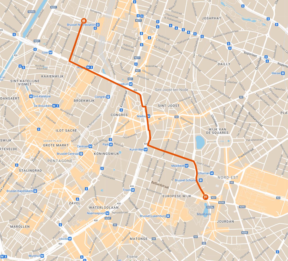 🪧 Ce dimanche 19 mai, de 13h à 18h, une manifestation parcourra #Bruxelles, entre la Gare du Nord et la place Jean Rey. ⚠️ Des perturbations sont à prévoir sur la Petite Ceinture (R20) et le quartier européen.