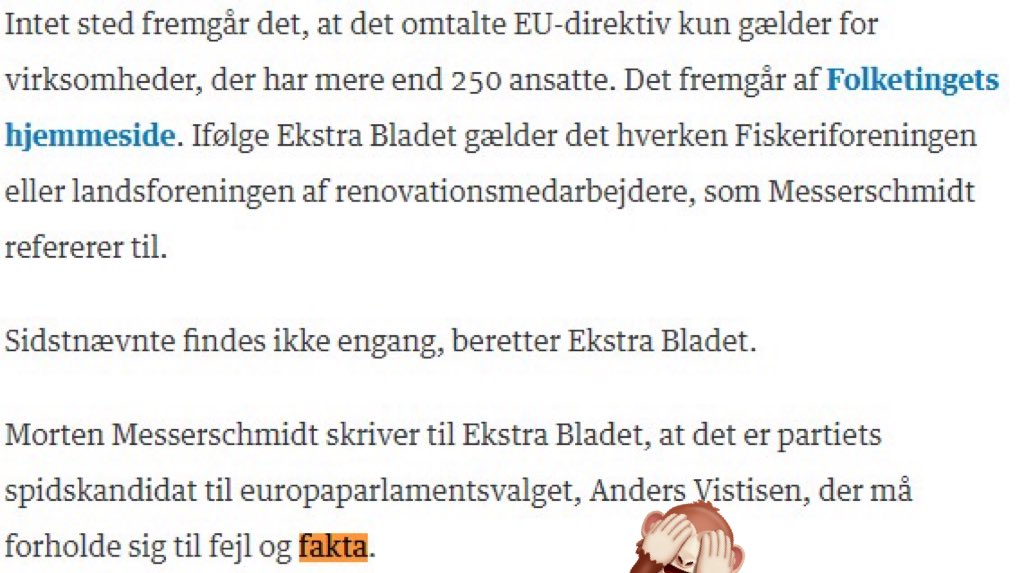 HVEM ER SKYLD I DF-“LØGN”?
<a href="/MrMesserschmidt/">Morten Messerschmidt</a> sender aben videre til DF’s spidskandidat til EU🐒

Faktafejl og overdrivelser i <a href="/DanskDf1995/">Dansk Folkeparti</a>-videoer er åbenbart @AndersVistisen’s skyld ifølge partiets formand👇

Er du enig, Anders?
#eudk #dkpol #dkdigi
berlingske.dk/politik/dansk-…