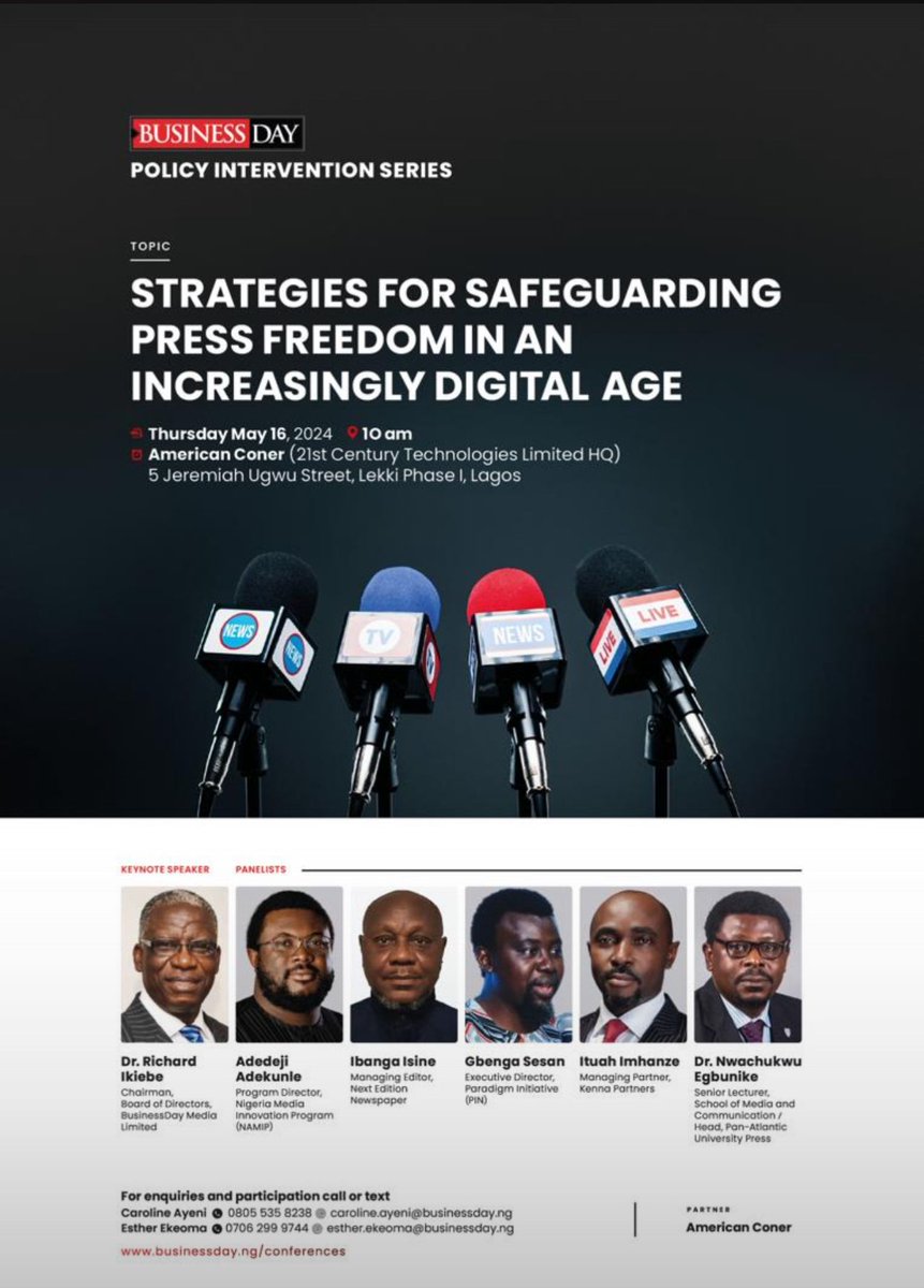 At yesterday's @BusinessDayNg Forum, I stated: - @PoliceNG's attack on journalists using Nigeria's amended cybercrime law is ILLEGAL - The media must prepare for more digital attacks by the State (see @ParadigmHQ's Ayeta toolkit) - Journalists must challenge arrests and test laws