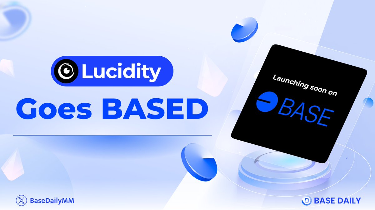 Get ready to level up, Lucidians 🚀

We're stoked to announce @LucidityFinance upcoming launch on @base 🔵 Stay tuned for more updates and be a part of this groundbreaking moment 💥 

#LucidityOnBase #BASED