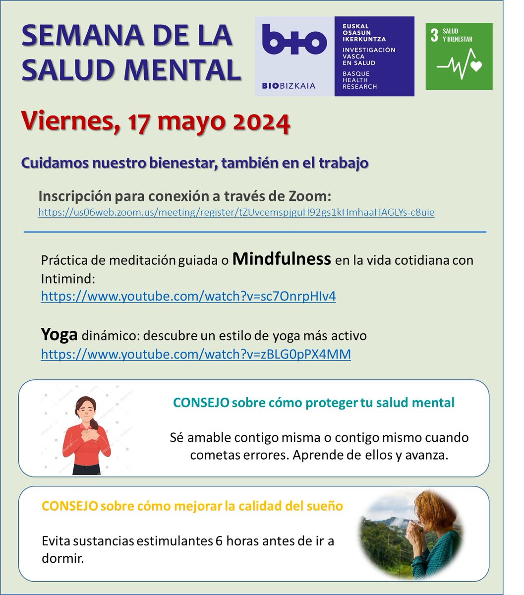 📢 HOY ÚLTIMO DÍA 📢 Te invitamos a hacer una parada para tomar conciencia y reducir el estrés del trabajo. 🌼 SEMANA DE LA CIENCIA EN BIOBIZKAIA 🌿 Inscripción para conexión a través de Zoom: us06web.zoom.us/meeting/regist…