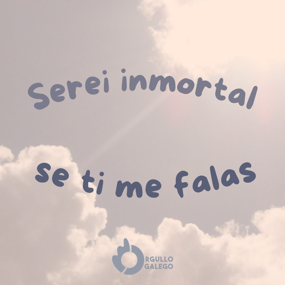 Serei inmortal se ti me falas!

#EuFaloGalego #DiaDasLetrasGalegas #LetrasGalegas