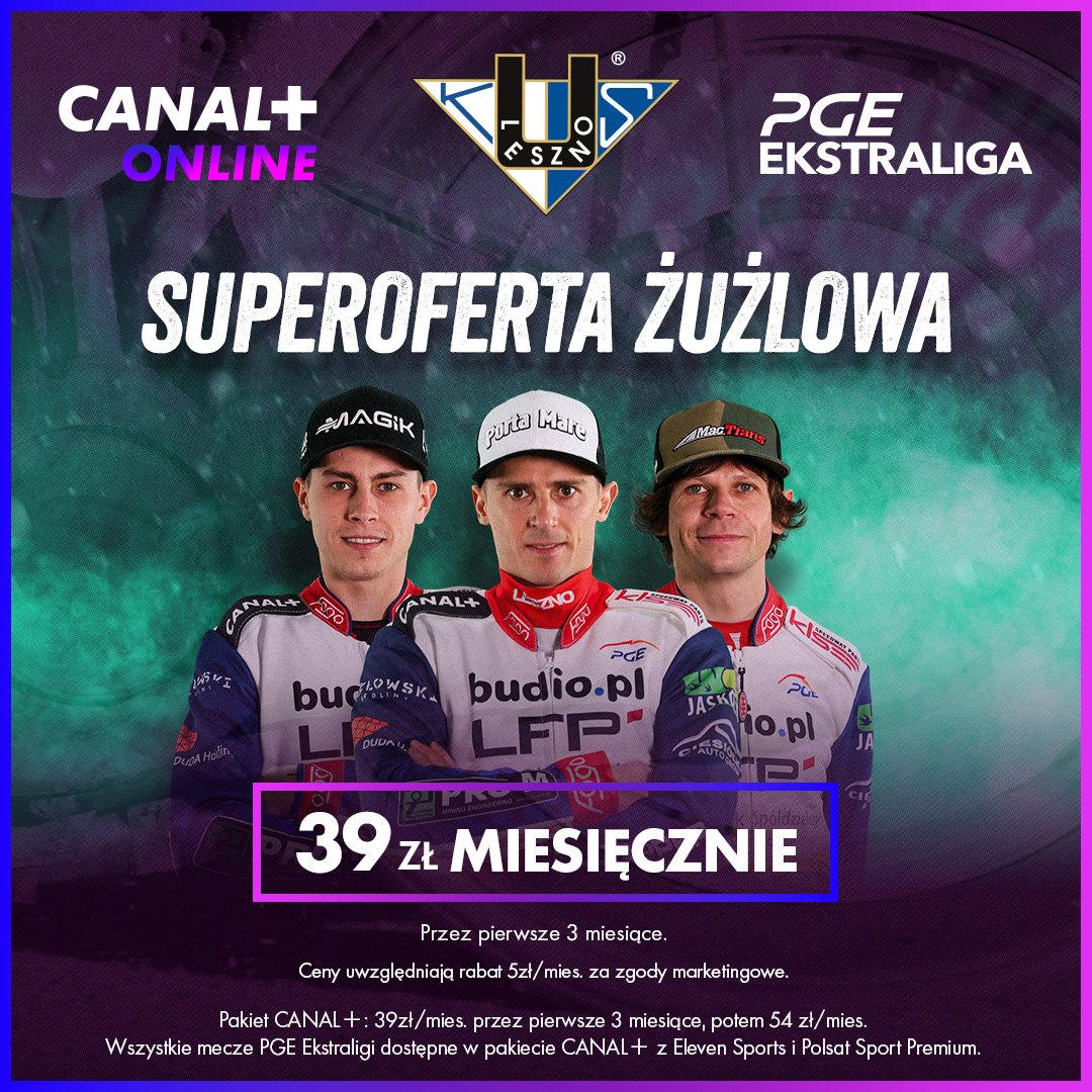 Nie możesz kibicować FOGO Unii Leszno ma stadionie?

Kibicuj ze swojego domu lub gdziekolwiek indziej się znajdujesz 📺📱💻

Zapoznaj się z ofertą @CPLUS_SPEEDWAY 👇🏻
pl.canalplus.com/oferta-online/…

#KSUL ⚪🔵🤟 #PGEEkstraliga #PGEE #KibicujUniiNaStadionie