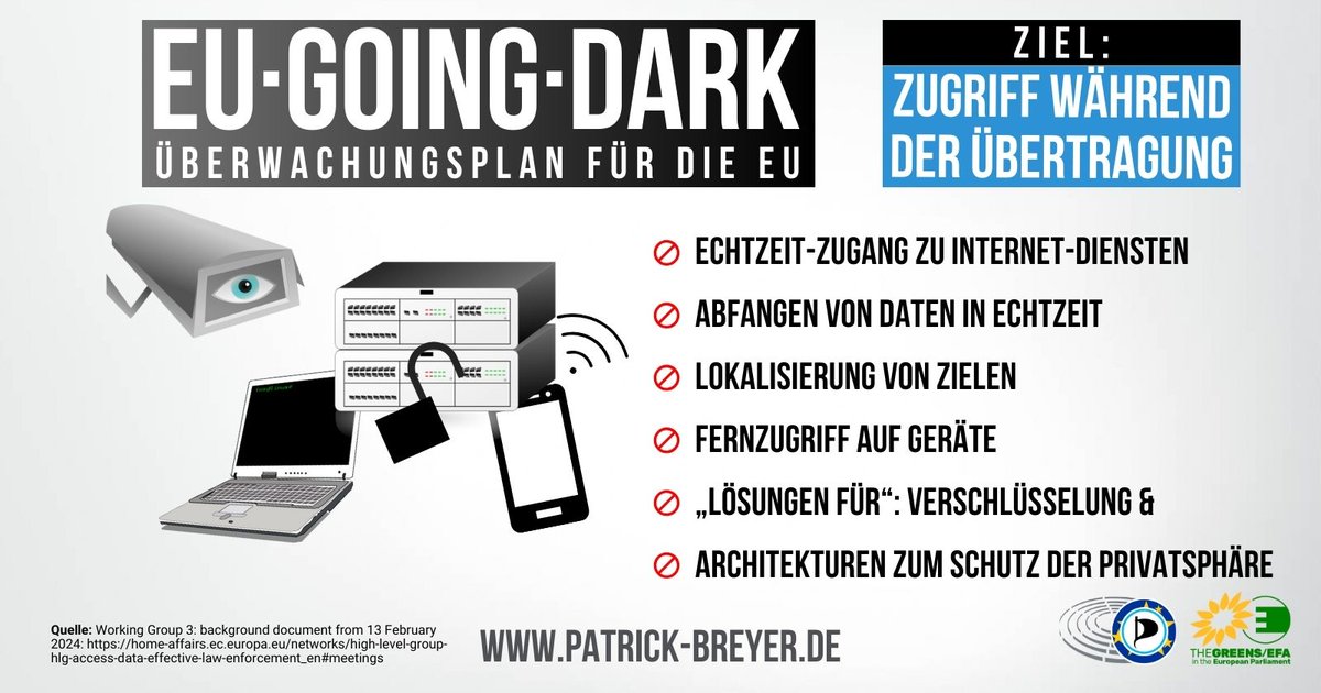 🇩🇪 #EUGoingDark-Überwachungsprogramm will unsere Kommunikation in Echtzeit überwachen können – sogar bei Ende-zu-Ende-Verschlüsselung & datenschutzfreundlichen Architekturen: home-affairs.ec.europa.eu/document/downl… #e2ee Wir #Piraten im EU-Parlament sorgen für #Transparenz, schlagen Alarm &