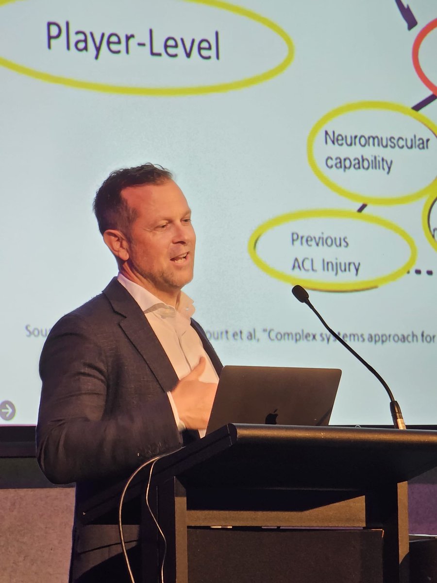 Dr Athol Thomson, research scientist and podiatrist, providing his keynote presentation titled 'Science Friction: A podiatrist's reflections from the FIFA World Cup and beyond' ⚽️🦶 
#2024SEPAConf