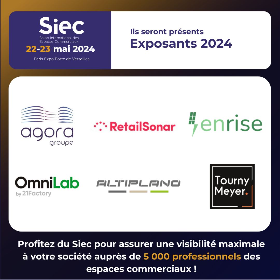 #Enrise, #Omnilab by #21Factory, @TournyMeyer, @RetailSonar, #GroupeAltiplano, #AgoraGroupe... Ils exposeront tous à la prochaine édition du #Siec ! 💪

Demandez dès à présent votre pass ➡ tinyurl.com/4r6t5k3y