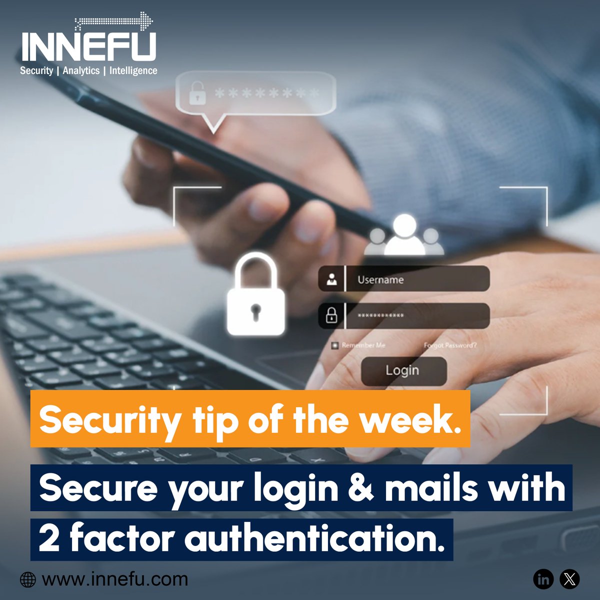 Innefu's tweet image. Passwords are outdated and not secure.
This is the age of #MFA
Before granting access to a system or app, #multi_factor_authentication checks if you’re really you by verifying your credentials. It’s like having a backup lock for your account, adding an extra layer of security.