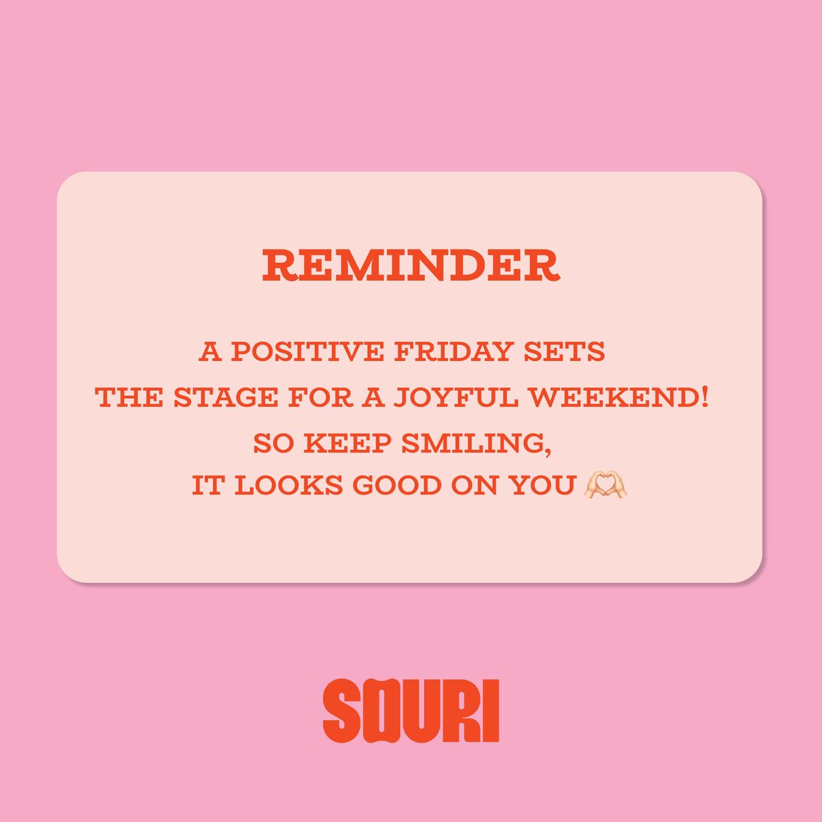Fri-yay! Start today with a grateful heart 💖 Happy Friday everyone 🥰 #SOURI #SOURIBKK