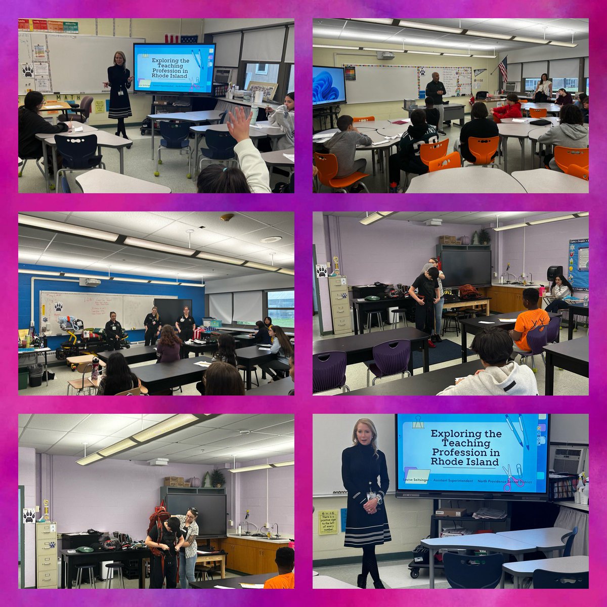 @npschoolsri @Bircwoodms What a tremendous Career Fair! Loved seeing all of the amazing presenters & loved presenting to our students about the Teaching Profession in RI! #npsdlearns #nsdpride 😊🩷👏 @joegoho @RIDeptEd