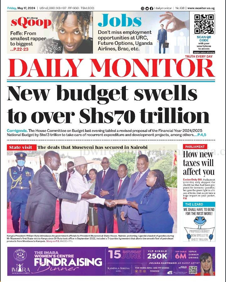 New budget swells to over Shs70 trillion Click to read today's ePaper: epaper.nation.africa/ug #MonitorUpdates