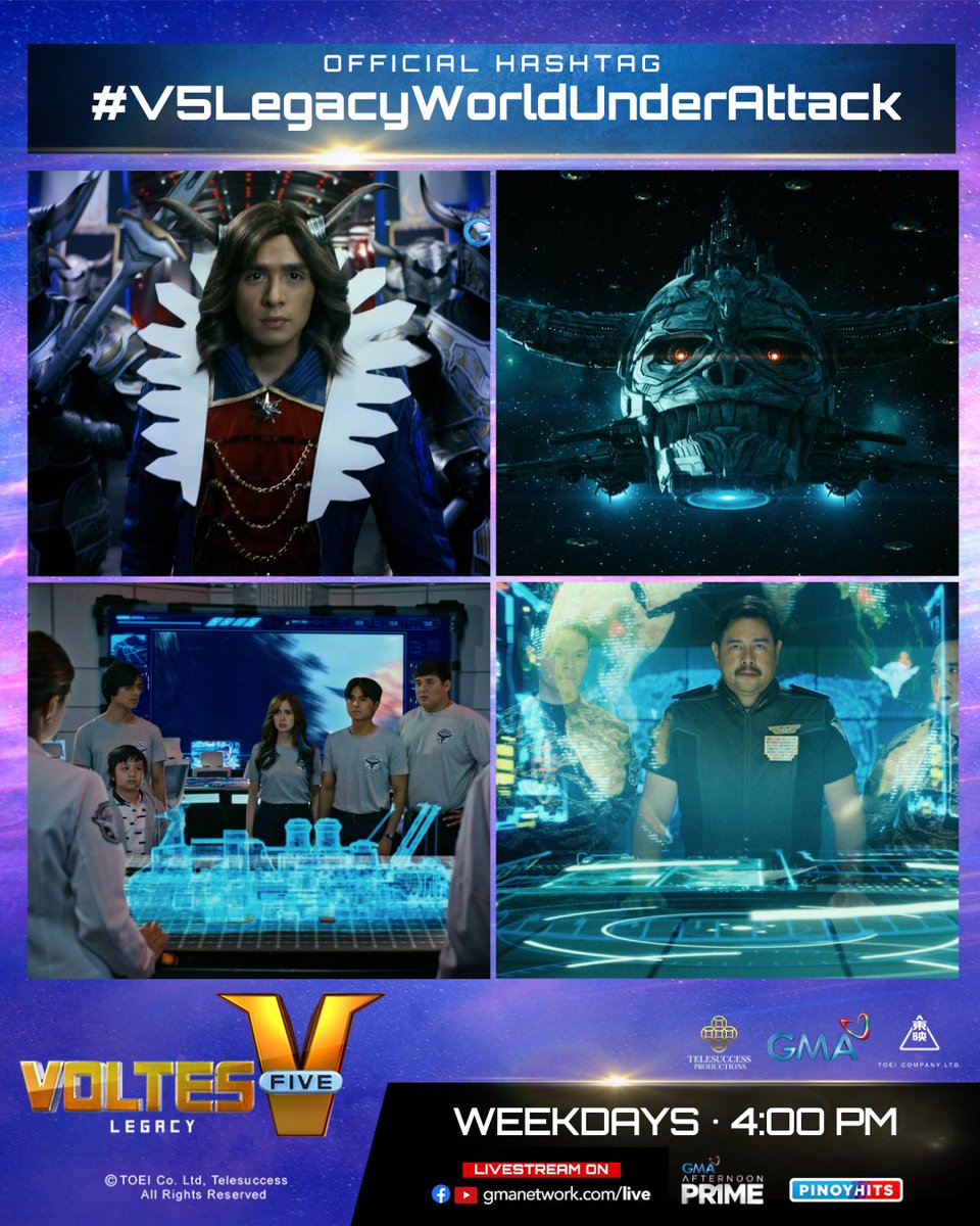 The #V5LegacyWorldUnderAttack dahil nakarating na sa Earth ang mga Boazanians! Kita-kits mamayang 4:00 PM para sa super robot action sa hapon! Let's volt in again for #VoltesVLegacy! 👊⚡ Visit gmanetwork.com/VoltesVLegacy for more content!