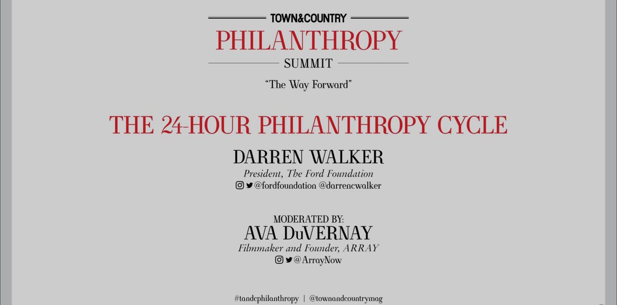 I stumbled across this interview from 2020 of #Ava interviewing @darrencwalker. What a gem!

facebook.com/TownandCountry…

townandcountrymag.com/society/money-…

#tandcphilanthropy  @TandCmag @ArrayNow