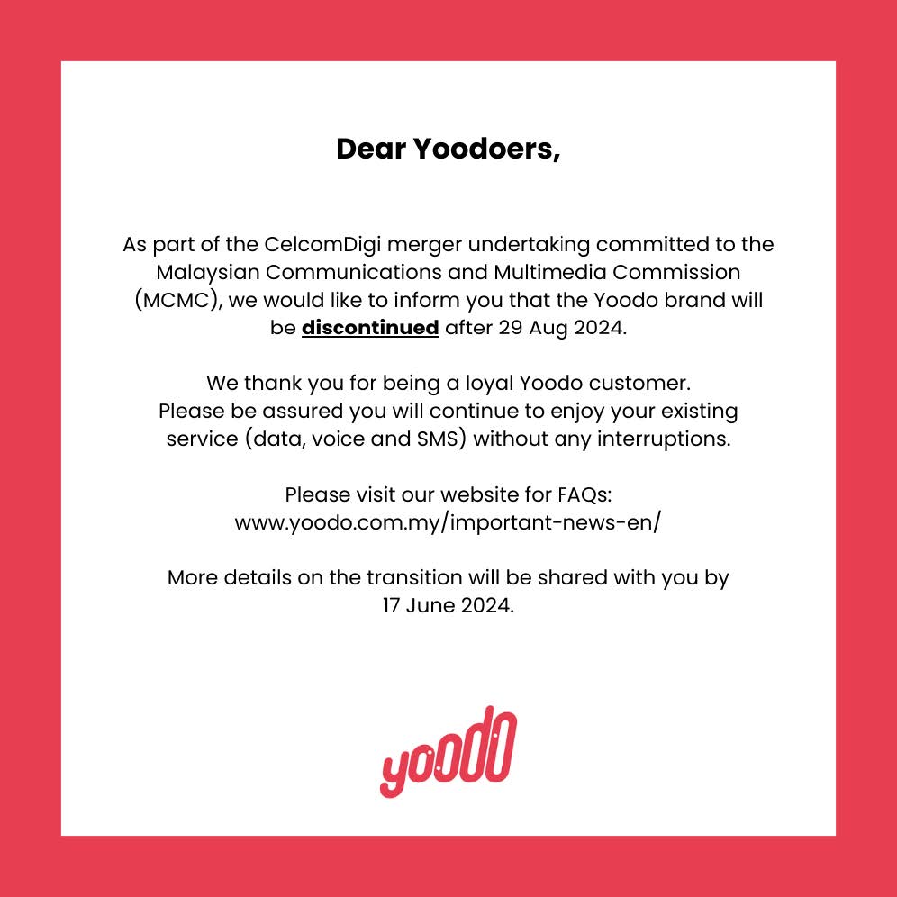 Update on Yoodo Brand and Services