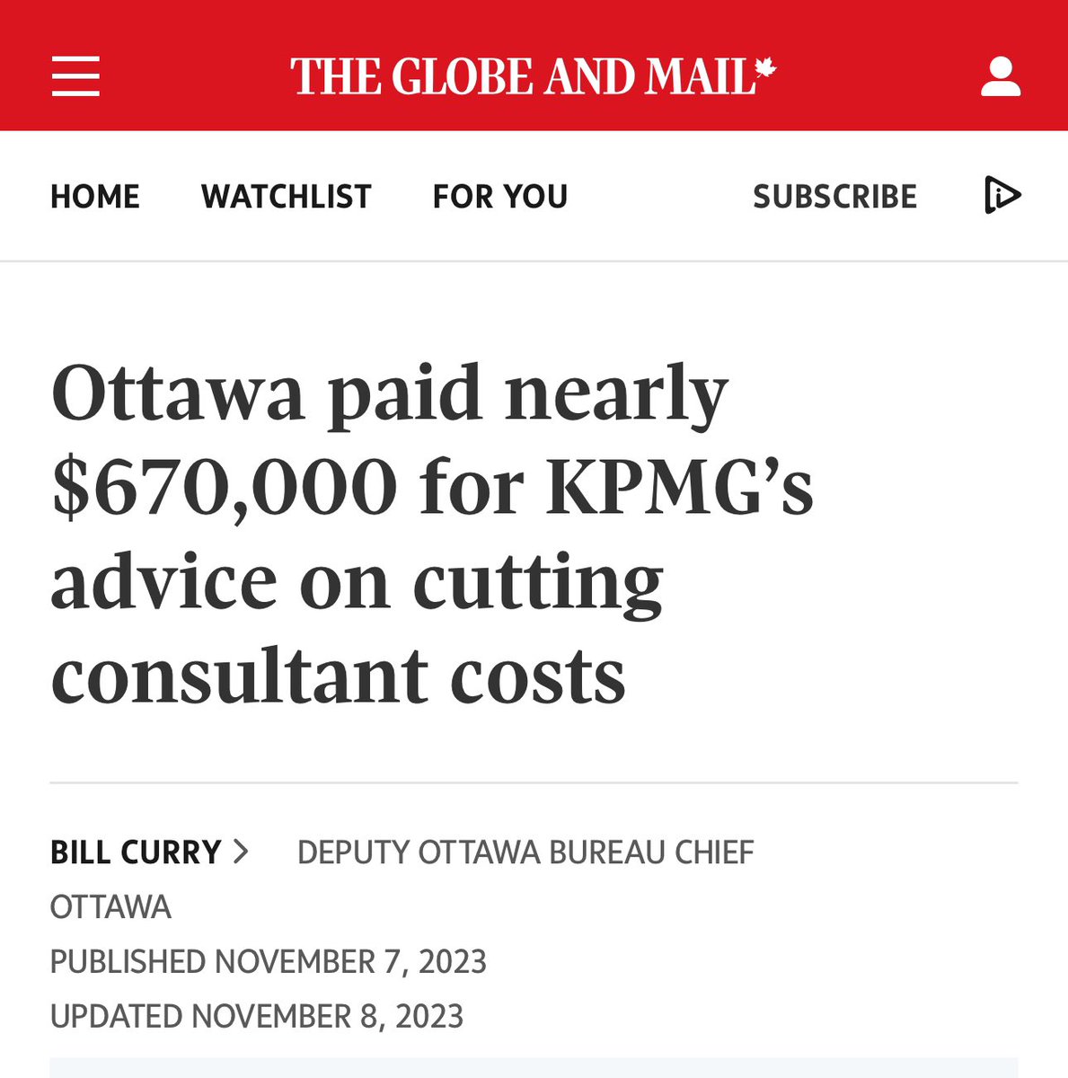 🇨🇦 gave $670k to consultants to figure out if they’re paying too much to consultants. 

Can you believe 72 median households went to work for a year to pay for this? 

They don’t just think we’re stupid. They hate us.