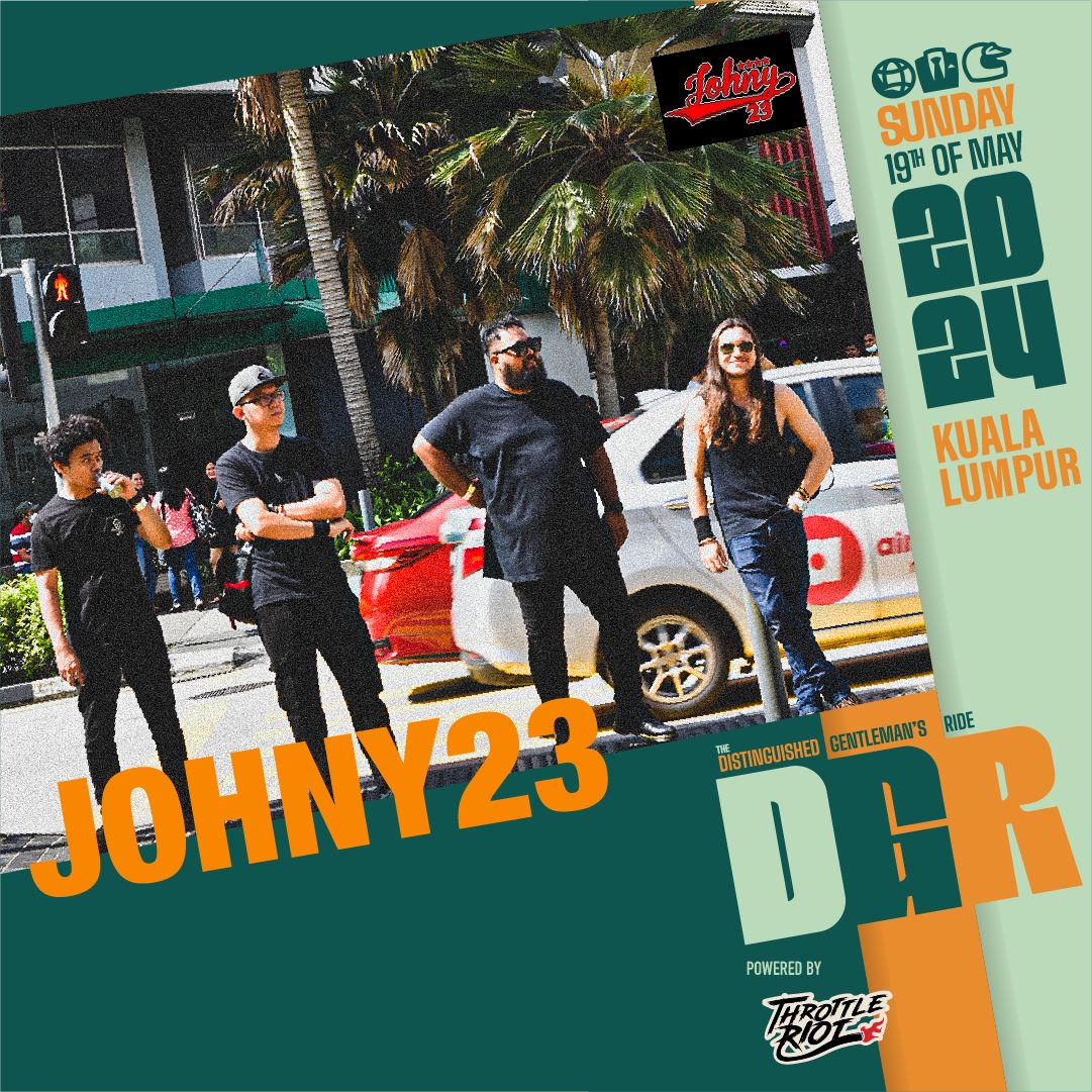 Happening this weekend! Johny 23 will be performing for this year’s Distinguished Gentlemen’s Ride Kuala Lumpur.

Jom Rock n' Ride!
Follow @throttleriot for more info on the event.

#distinguisedgentlemansride #distinguisedgentlemansride2024 #dgrkl2024