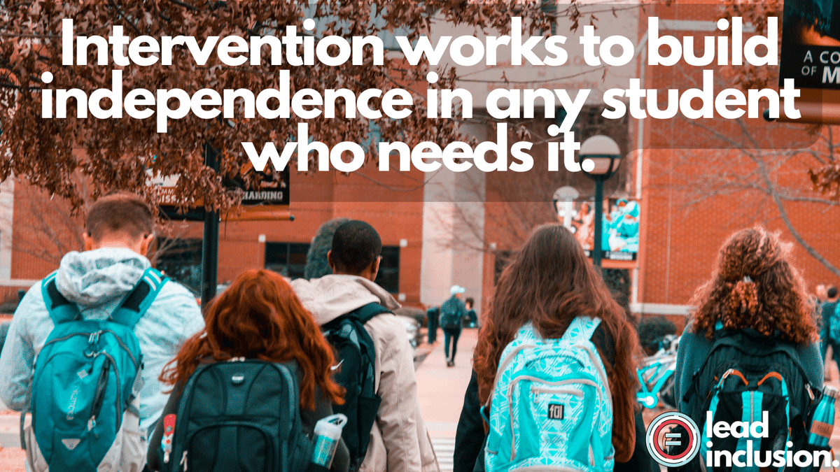 🌈 Not all students who have a significant need have an #IEP. Not all students who have an IEP have a significant need. And no one's needs are automatically long term. #Intervention works to build independence in any student who needs it. #LeadInclusion #EdLeaders #Teachers #UDL