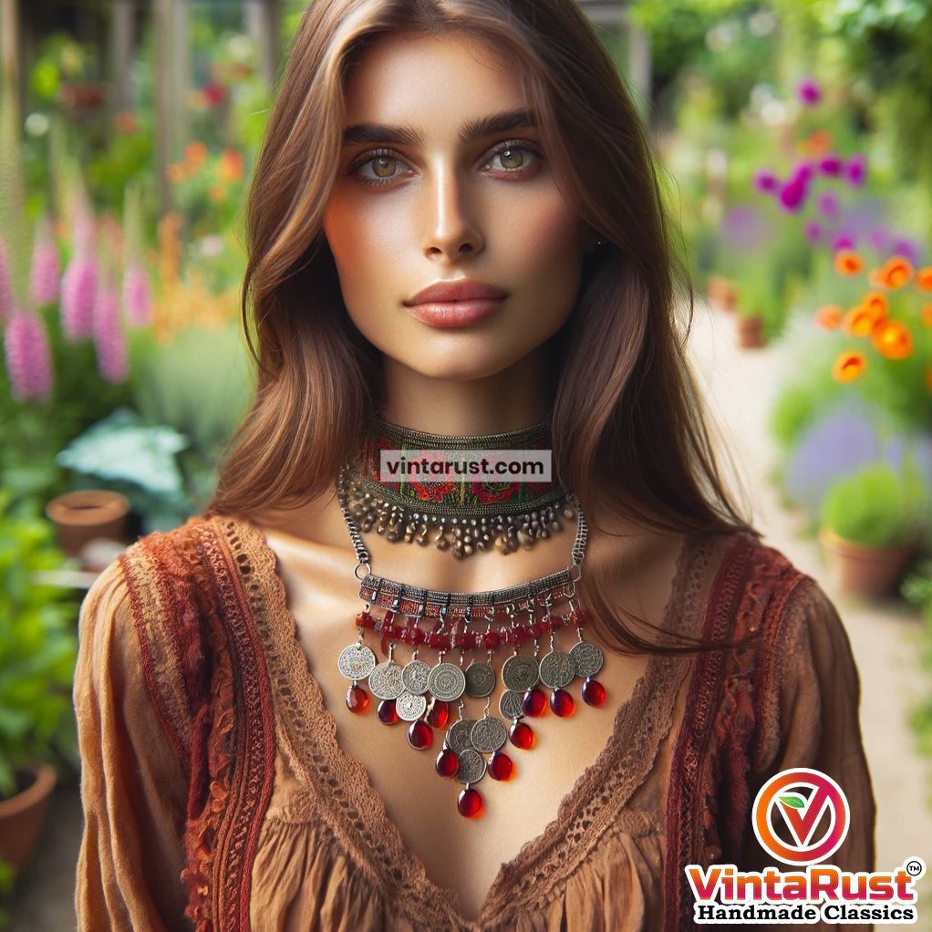 Our newest piece, showcased here, embodies the perfect blend of tradition and contemporary style. Discover more at buff.ly/2WN78r1. #HandmadeJewelry #VintageStyle #BohoChic #EthnicJewelry #StatementJewelry #JewelryAddict #AccessoryGoals #Fashionista #JewelryLover