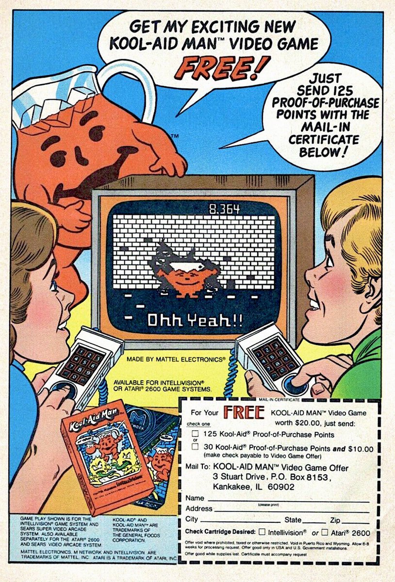 In 1983, the ‘Kool-Aid Man’ video game was released