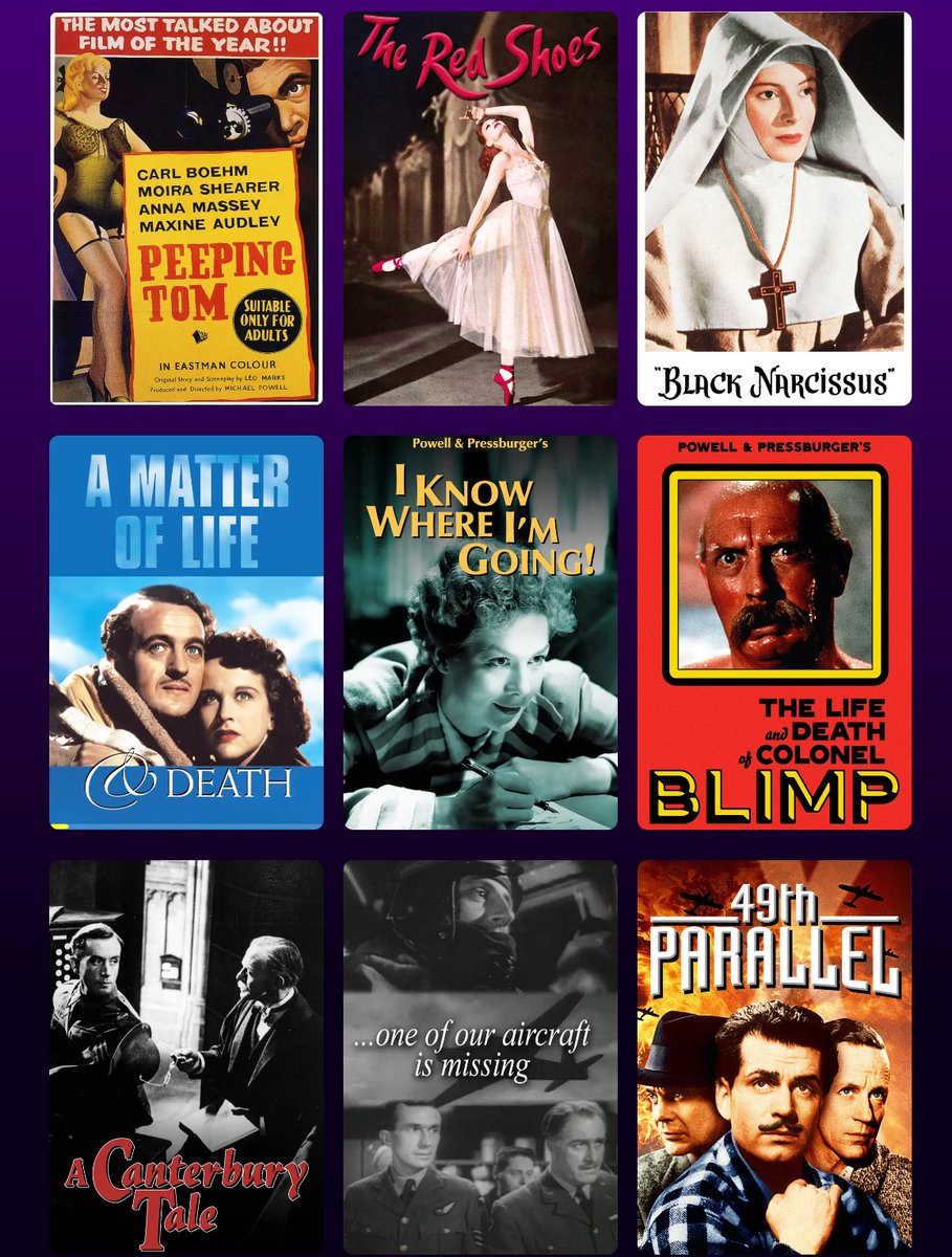 I'm busy, but I wanted to tell you that a bunch of Powell and Pressburger films are on @Tubi (plus Powell's PEEPING TOM). All are worth your time, and a few are among the best films ever made. tubitv.com/person/63633d/…