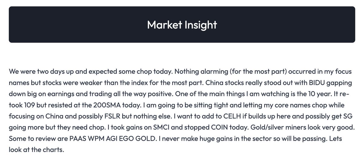 Market thoughts before diving into charts for tonight's Swing Report. China & precious metals themes continue to emerge. theswingreport.com/report/update/