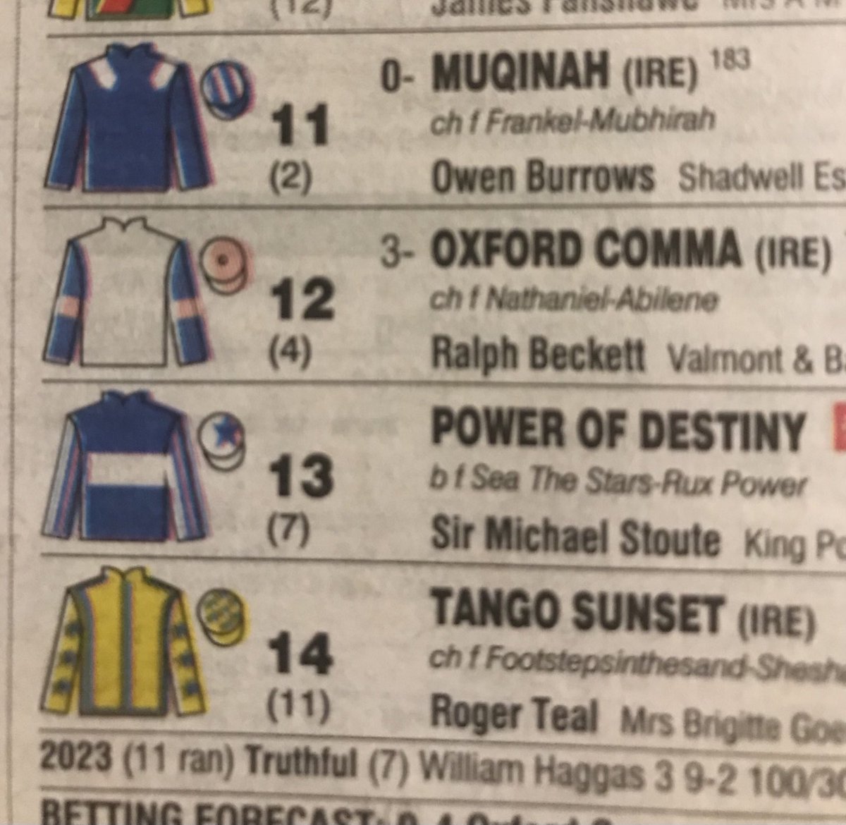 If Carlsberg did racing tips from New Zealand from ⁦@LiamMcIlvanney⁩ 🏇The blasted Oxford Comma wins the 4.32 ⁦@salisburyraces⁩ at 3/1. 😂