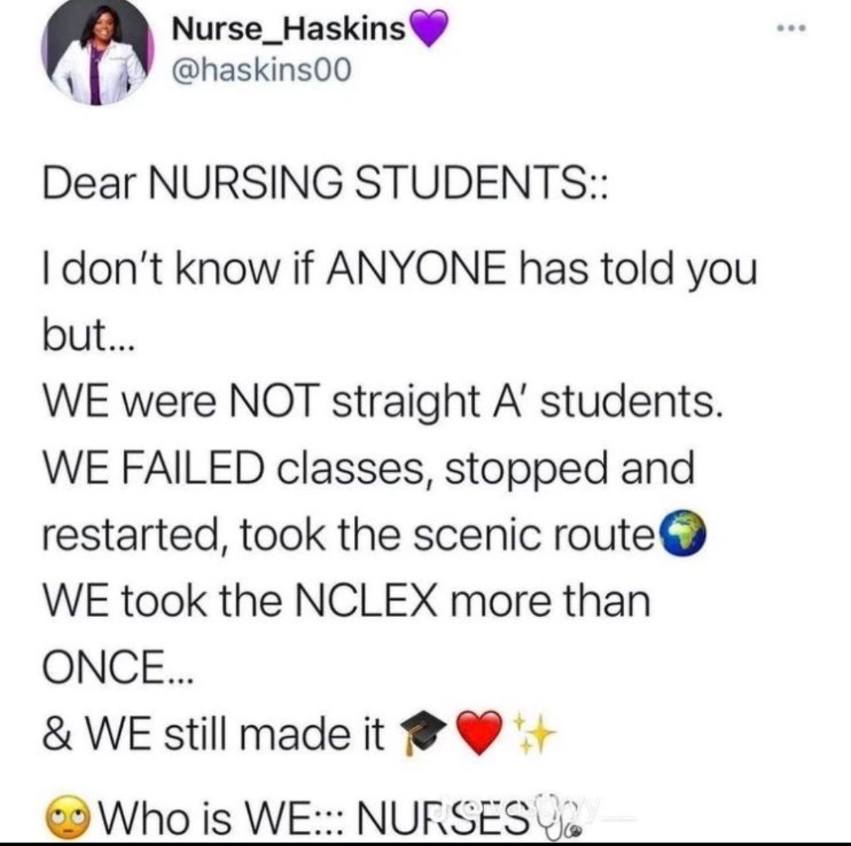 To whoever might need to hear this!!!
.
Follow for more 😁🔥
#nursememes #nursememe #nursesofinstagram #newgradnurse #workhumor #workmeme #nursinggraduate #nurseloveofficial