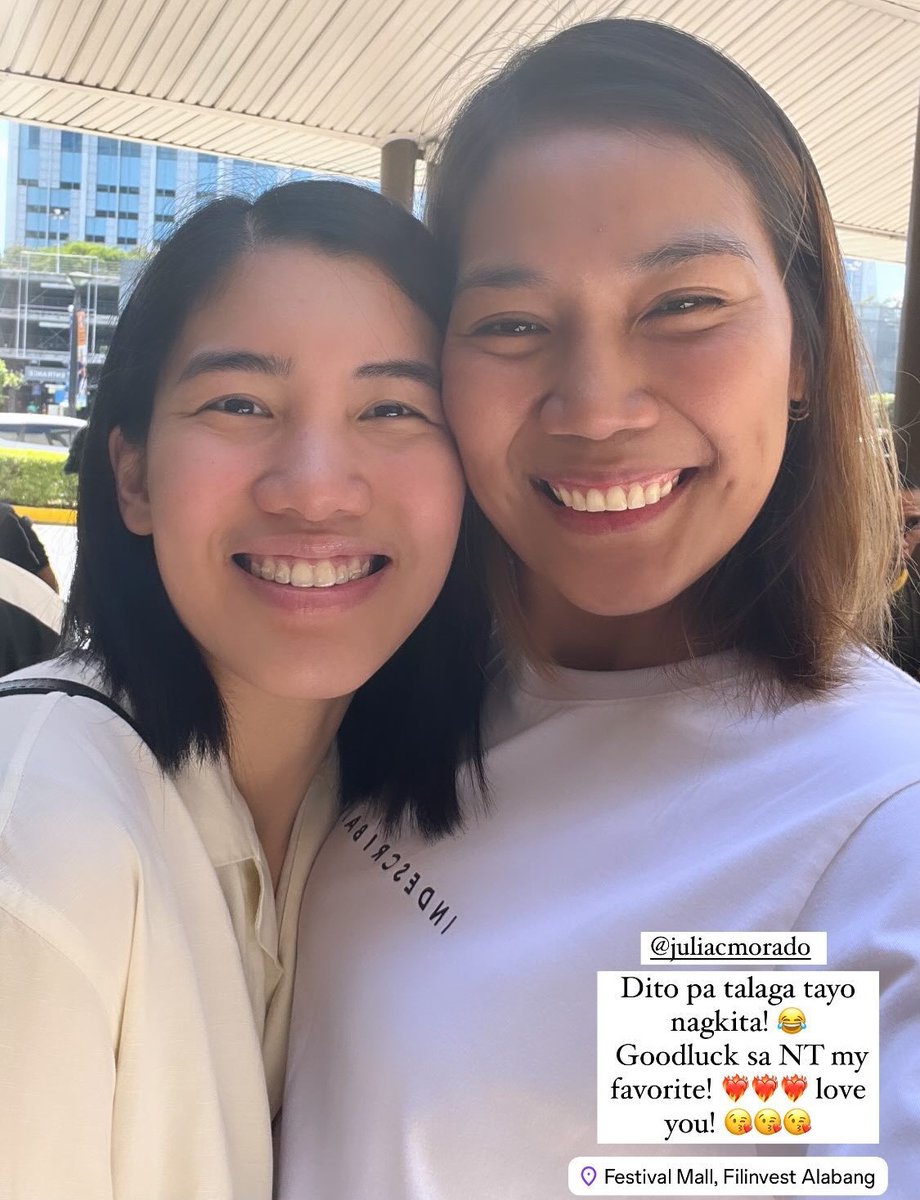 MAMA P 🤝 JIA-MAZING 

Chery Tiggo Crossovers’ Mylene Paat has a short and sweet good luck message to former national team teammate Jia de Guzman, who’s part of Alas Pilipinas' pool in the upcoming 2024 AVC Women's Challenge Cup.

#AVCChallengeCup

📸 Instagram Story | @mypaat_7