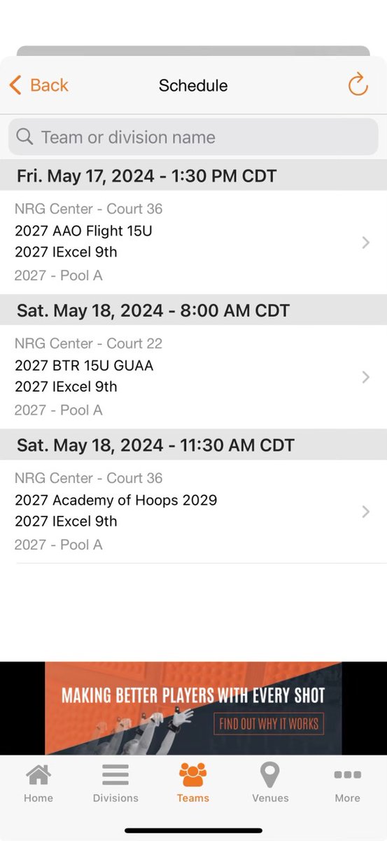 I will be @ clash of the clubs with my IEXCEL 15u crew. Come check us out