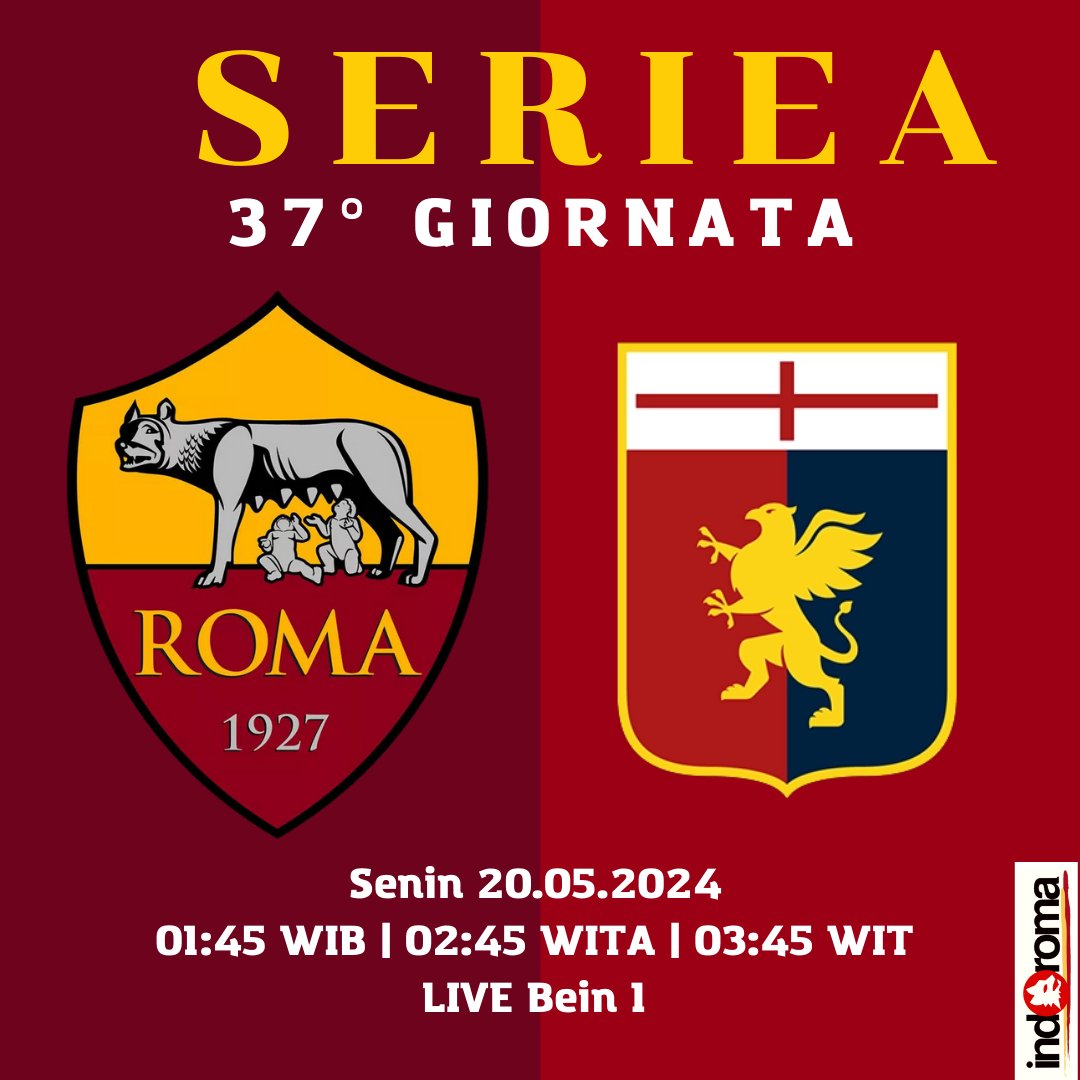 Waktunya AS Roma Menang ??!  👊👊👊

.
#ASRoma #ASRomaDAY #RomaGenoa #NoiSiamoLaRoma #ligaitalia #SerieA #unicograndeamore #calcio #dajeroma #forzaroma #grazieroma #DDR #indoroma