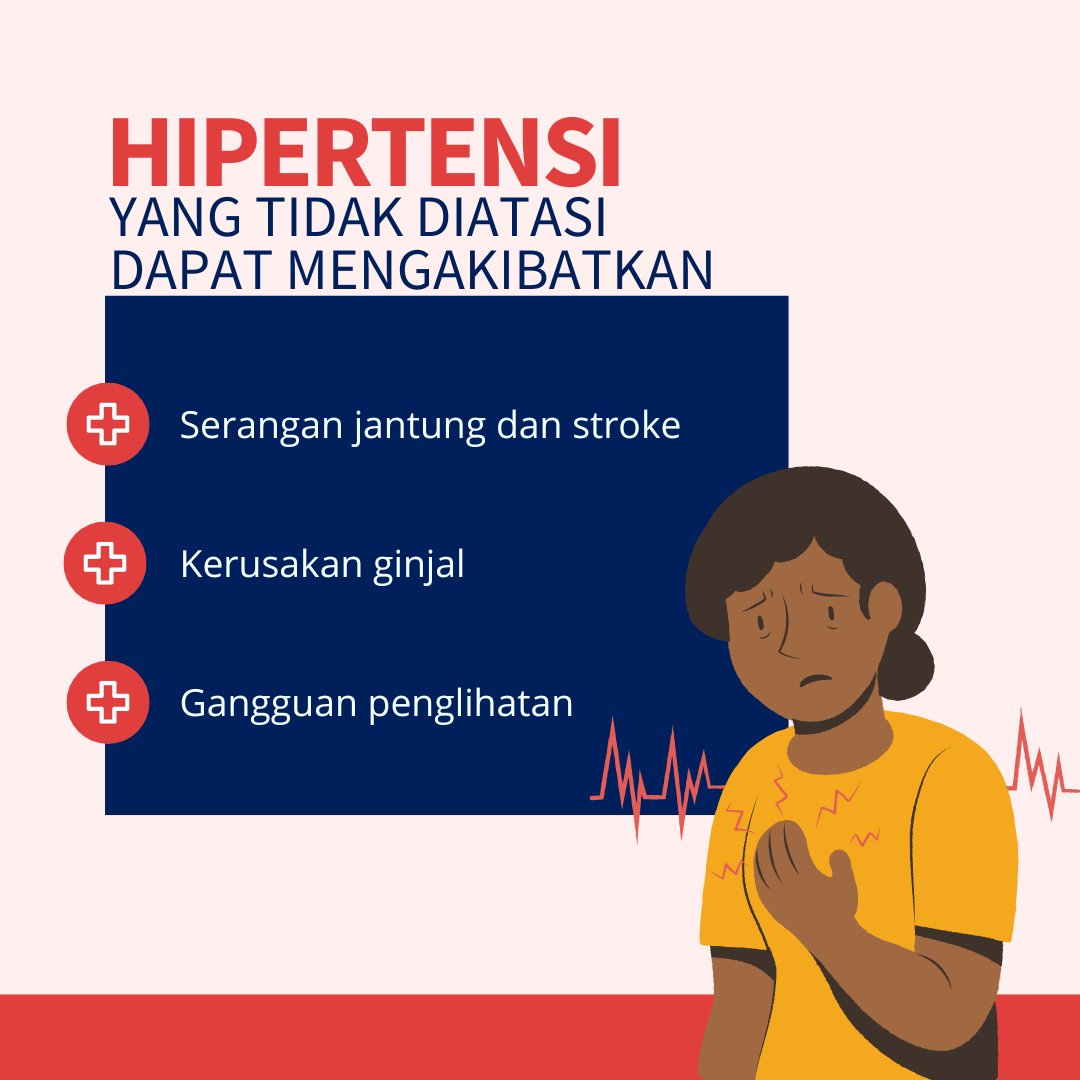 #TahukahKamu, hipertensi bisa dialami oleh siapa saja, termasuk kita?

Atur pola makan 🥗, #olahraga 🏃‍♀️, dan rutin untuk memeriksa tekanan darahmu untuk cegah risiko #hipertensi!

#SehatUntukSemua #HariHipertensiSedunia