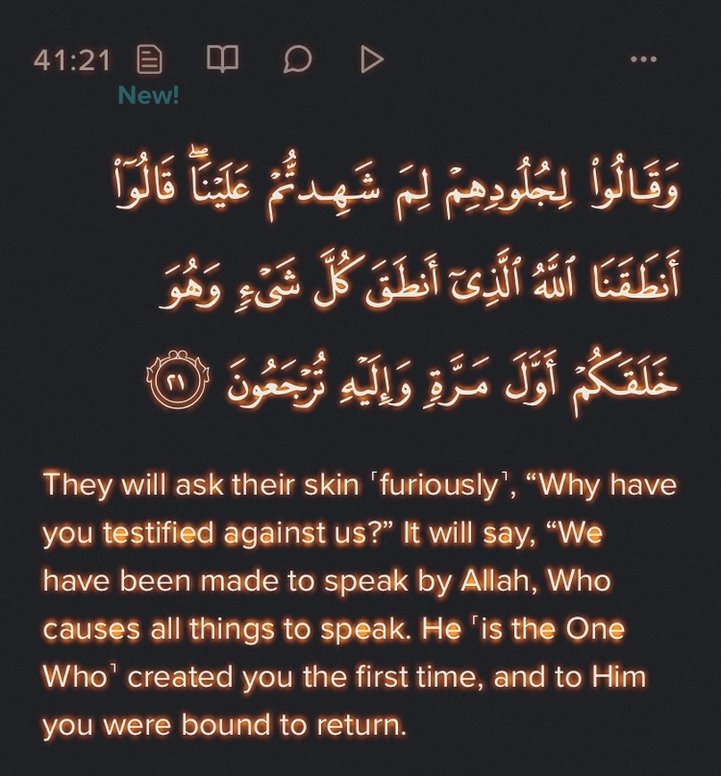 SubhanaLlah. May our body parts not testify against us on the Day when Allah will make them speak...