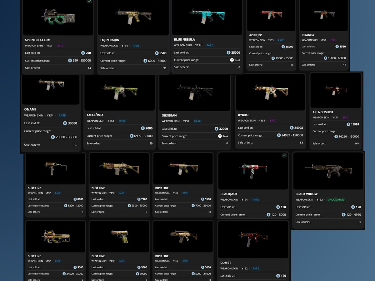 ton of OG skins on the marketplace now