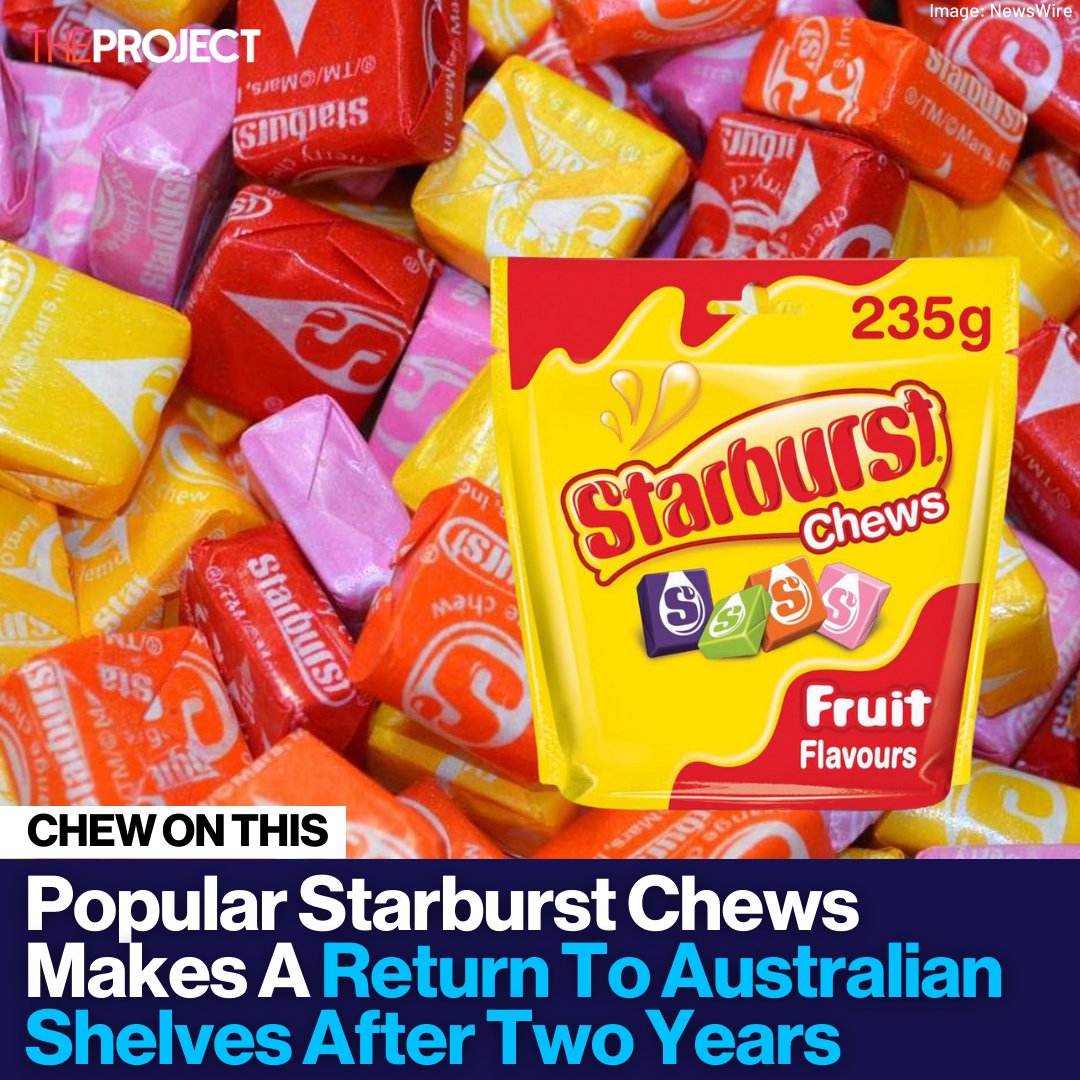 Almost two years after Starburst Chews were removed from Australian shelves, eagle-eyed fans of the cult confectionery have spotted them once again at Woolworths. brnw.ch/21wJRtf