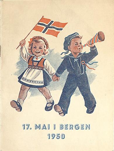 Gratulerer med dagen alle store og små, unge og gamle !
Slik så programbladet for 17. mai i #Bergen ut, for 74 år siden..