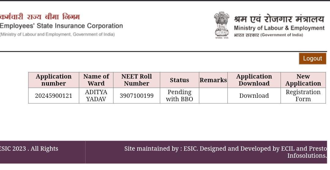Sir
Mr Manager,
@esichq
Sir, I did MBBS through ESIC quota.
I had applied for ward of IP certificate for admission 7 days ago but that application has not been approved yet.
Till now the application is showing pending with BBO
Sir please approve this application. @LabourMinistry