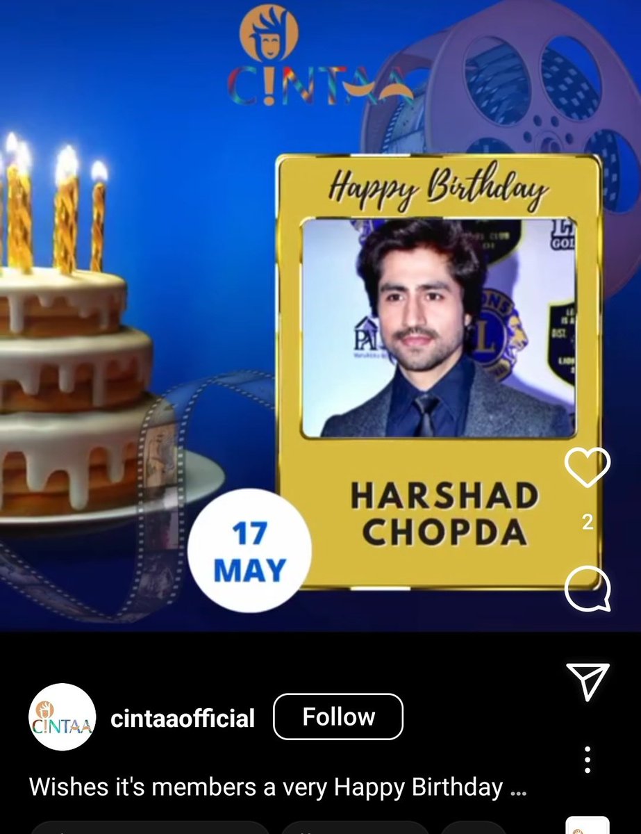 Cinta birthday wish for #HarshadChopda 

HAPPY BDAY HARSHAD CHOPDA