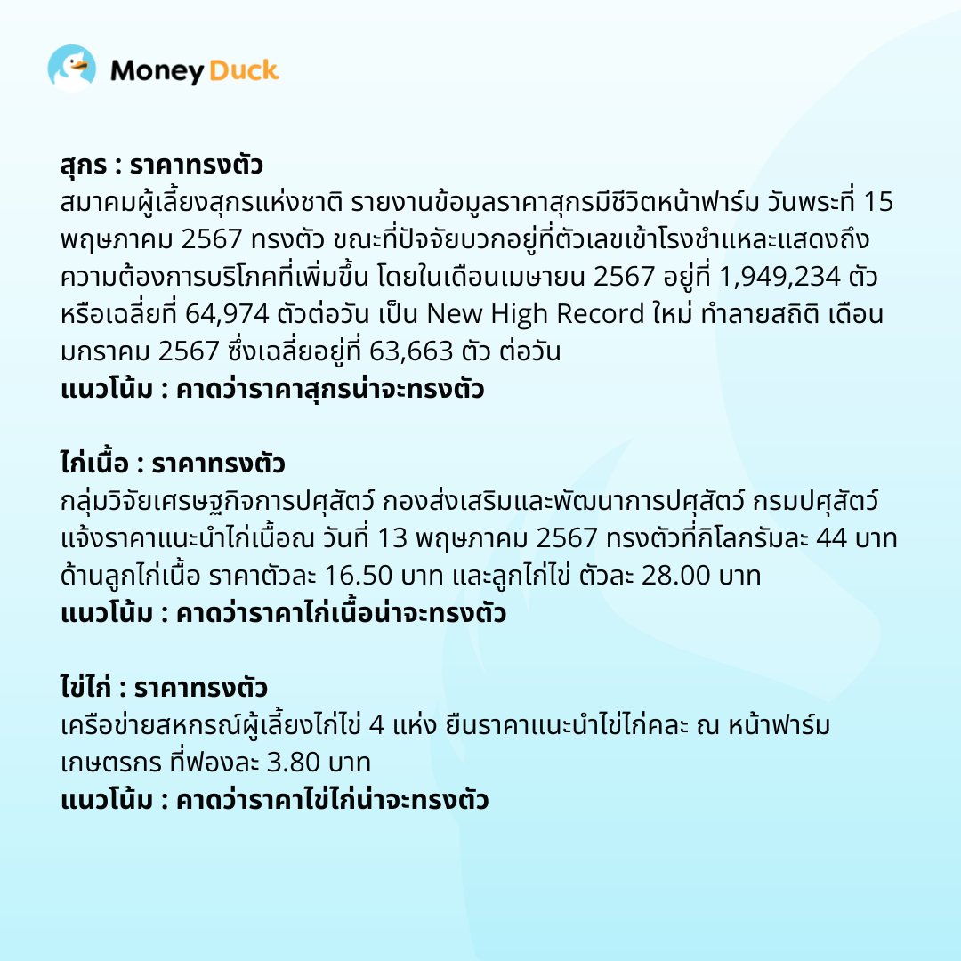 สรุปภาวะสินค้าเกษตรประจำสัปดาห์

#MoneyDuck #MoneyDuckTH #ถามผู้เชี่ยวชาญมันนี่ดั๊ค #การเงิน #สินเชื่อ #การลงทุน #ทำธุรกิจ #ประกัน #ลงทุน #บัตรเครดิต #หนี้ #ภาษี